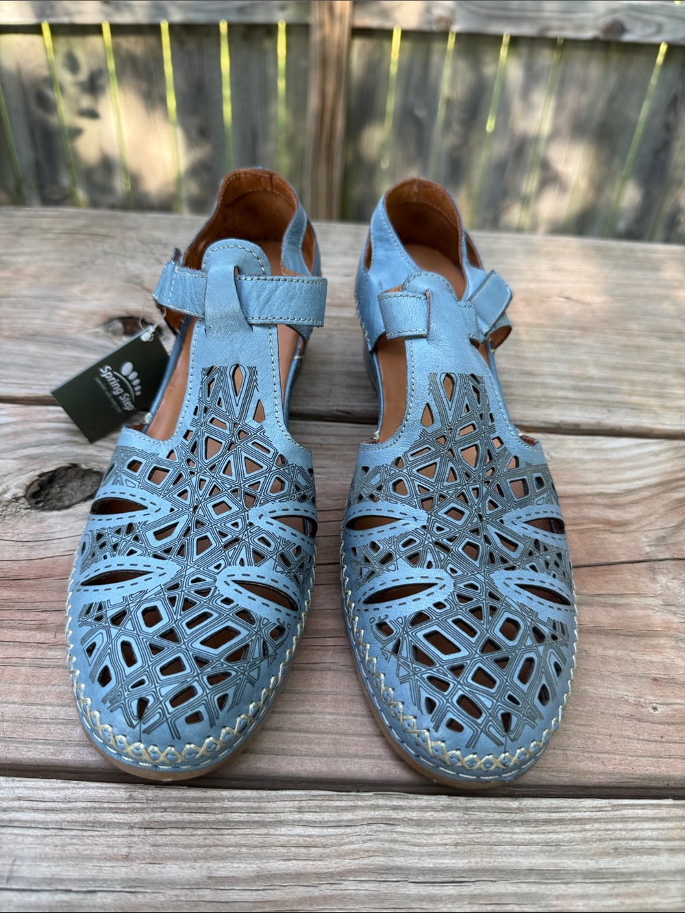 Spring Step Irin T-Strap Shoe Blue